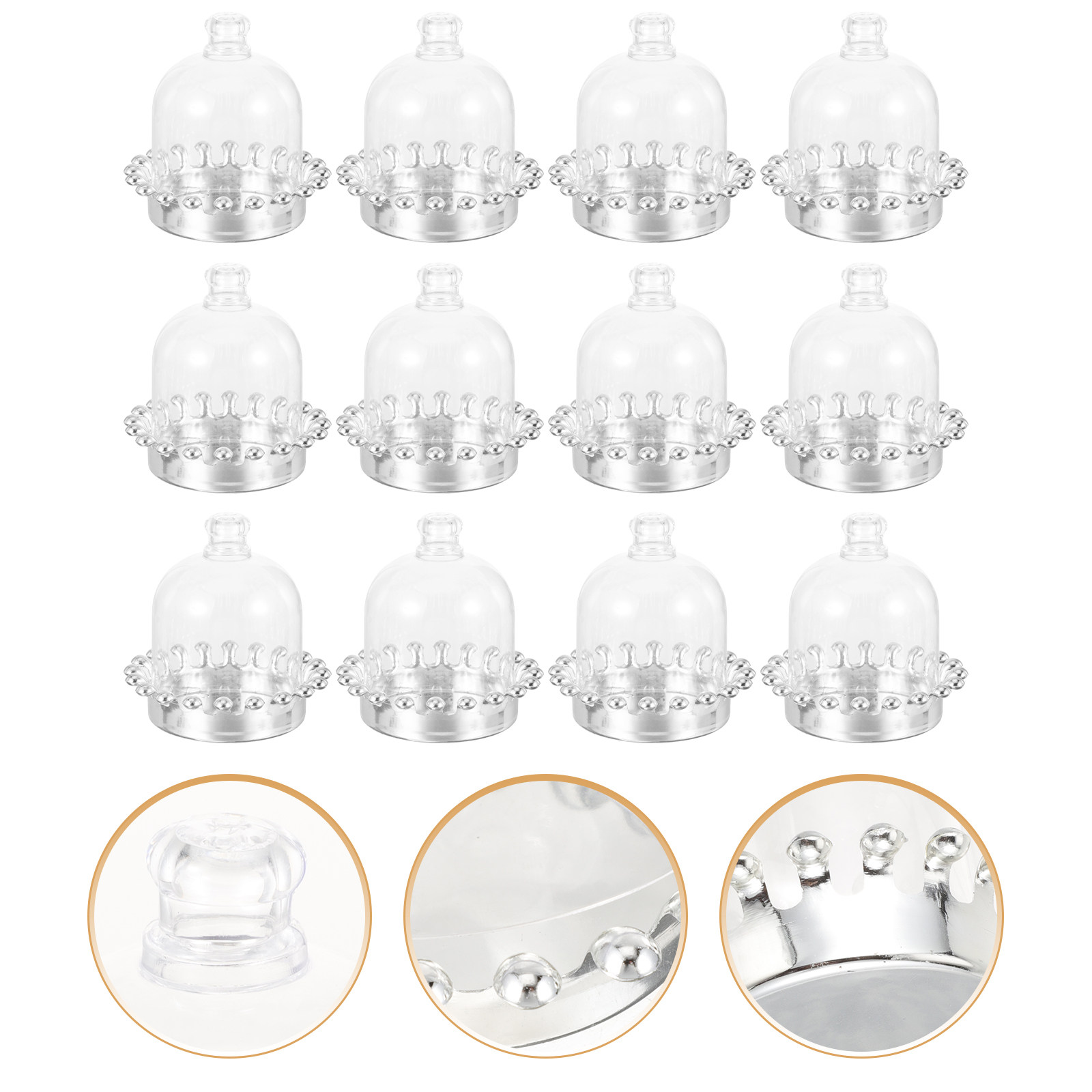 Plastic Dome Clear - 12 قطعة من حوامل الكيك مع